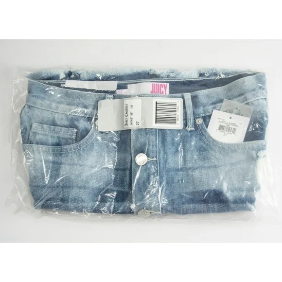 Juicy Couture Bleach Blue Denim Mini Skirt 27 - Picture 5 of 8